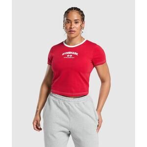 NWT Gymshark Team GS Baby Tee Red Graphic Medium Sporty Spice Baddie Fitspo